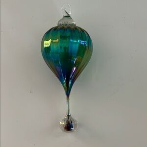 Blue and Green Glass Art Hot Air Balloon